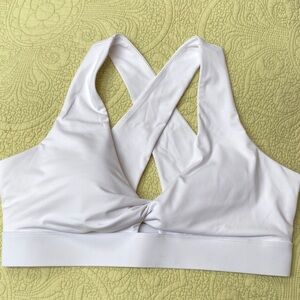 Fabletics White Cross-Back Sports Bra